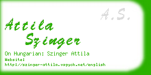 attila szinger business card